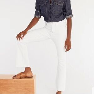 New J Crew 10” Billie Demi Boot Crop Jeans White Size 27